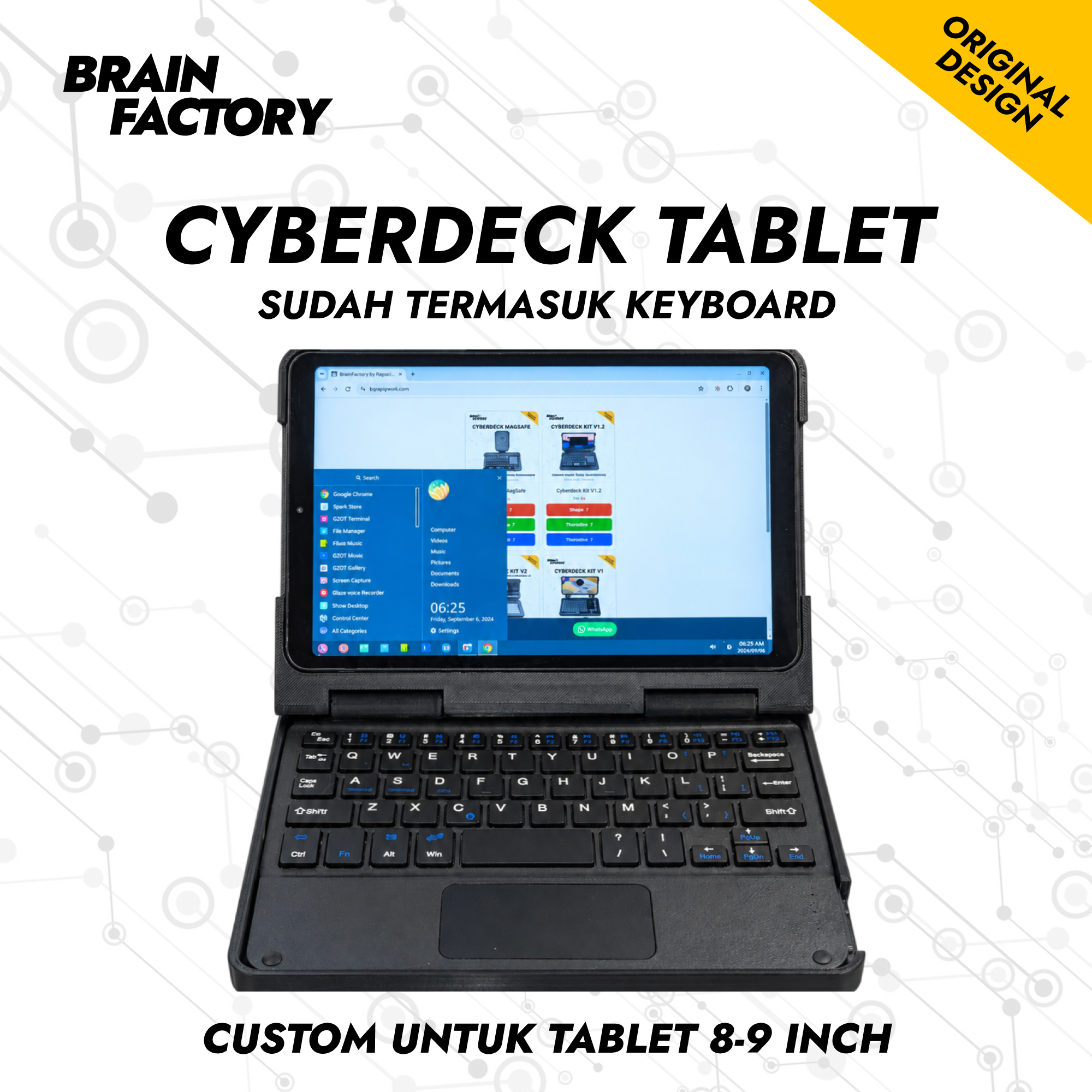 Cyberdeck Kit Tablet, custom untuk tablet